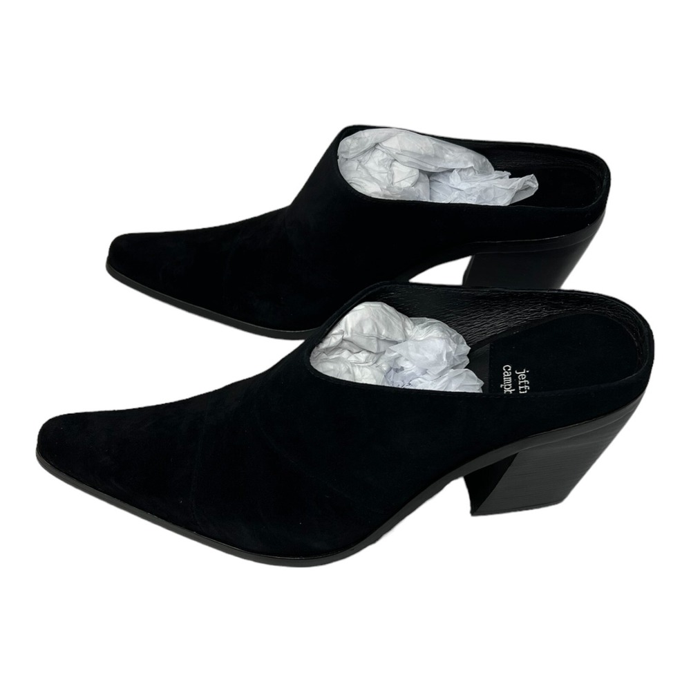 NIB Jeffrey Campbell Women's HoldEm Pointed Toe Stacked Heel Mule Size 10M Black - Picture 7 of 10
